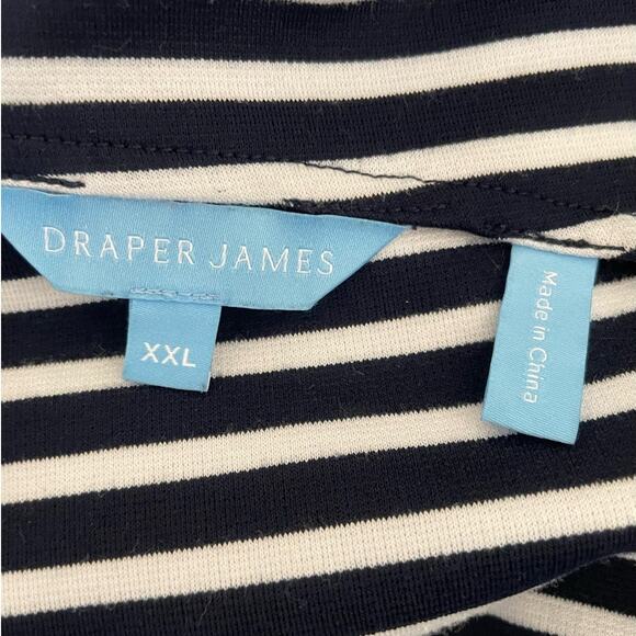 Draper James Sheath Women Dress 2X Navy White Stripe Knee Length Coastal Preppy - Picture 2 of 10